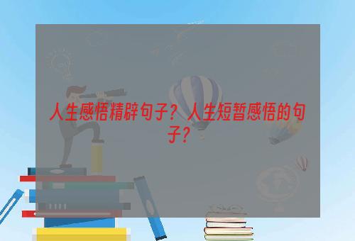 人生感悟精辟句子？ 人生短暂感悟的句子？