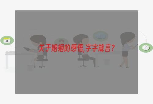 关于婚姻的感悟,字字箴言？