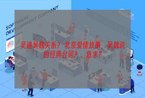 吴迪吴魏关系？ 北京爱情故事，吴魏说的经典台词？、急求？