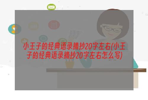 小王子的经典语录摘抄20字左右(小王子的经典语录摘抄20字左右怎么写)