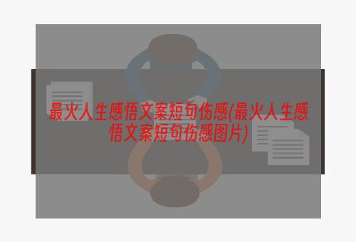 最火人生感悟文案短句伤感(最火人生感悟文案短句伤感图片)