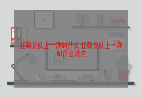 狂飙支队上一部叫什么 狂飙支队上一部叫什么片名